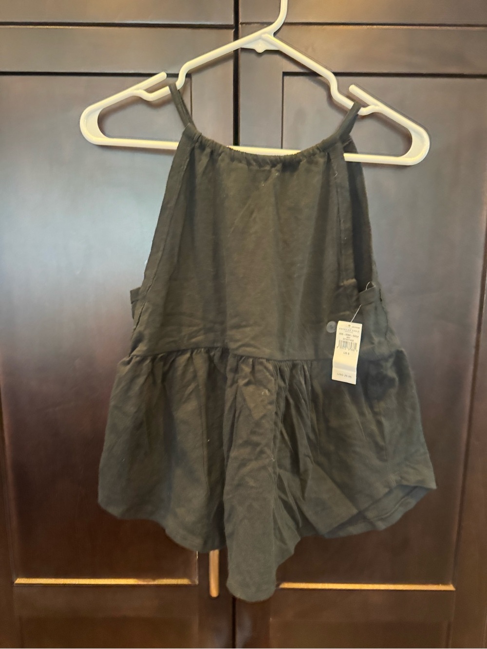 American Eagle Outfitters Black Halter Ruffle Peplum Tank